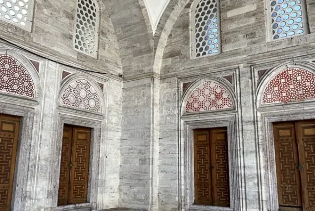 Sehzade Mosque courtyard domes and minaret