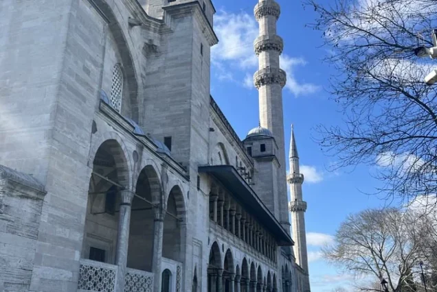 Suleymaniye Mosque side facade with minarets