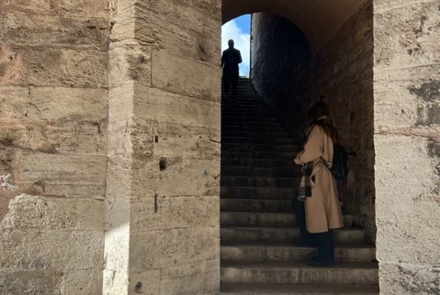 Valens Aqueduct stone stairs and passageway Istanbul