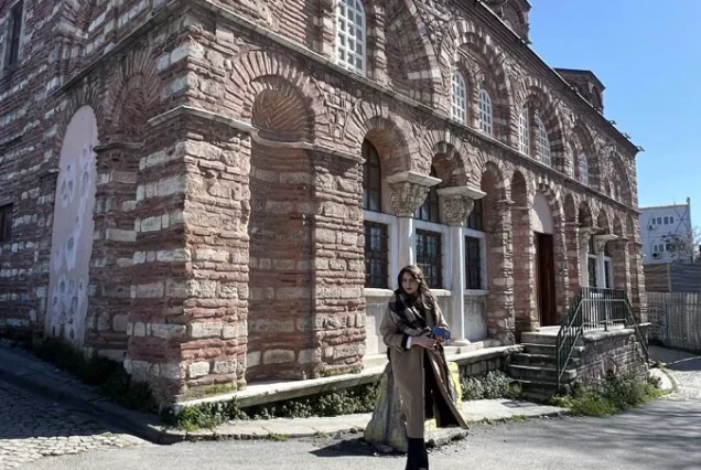 Pantokrator Complex exterior with guide