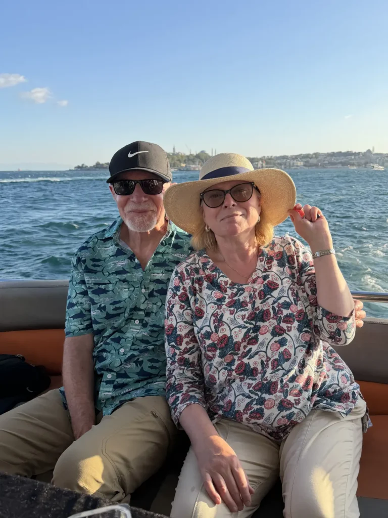 Guests on a private boat during a private daily Bosphorus cruise in Istanbul
