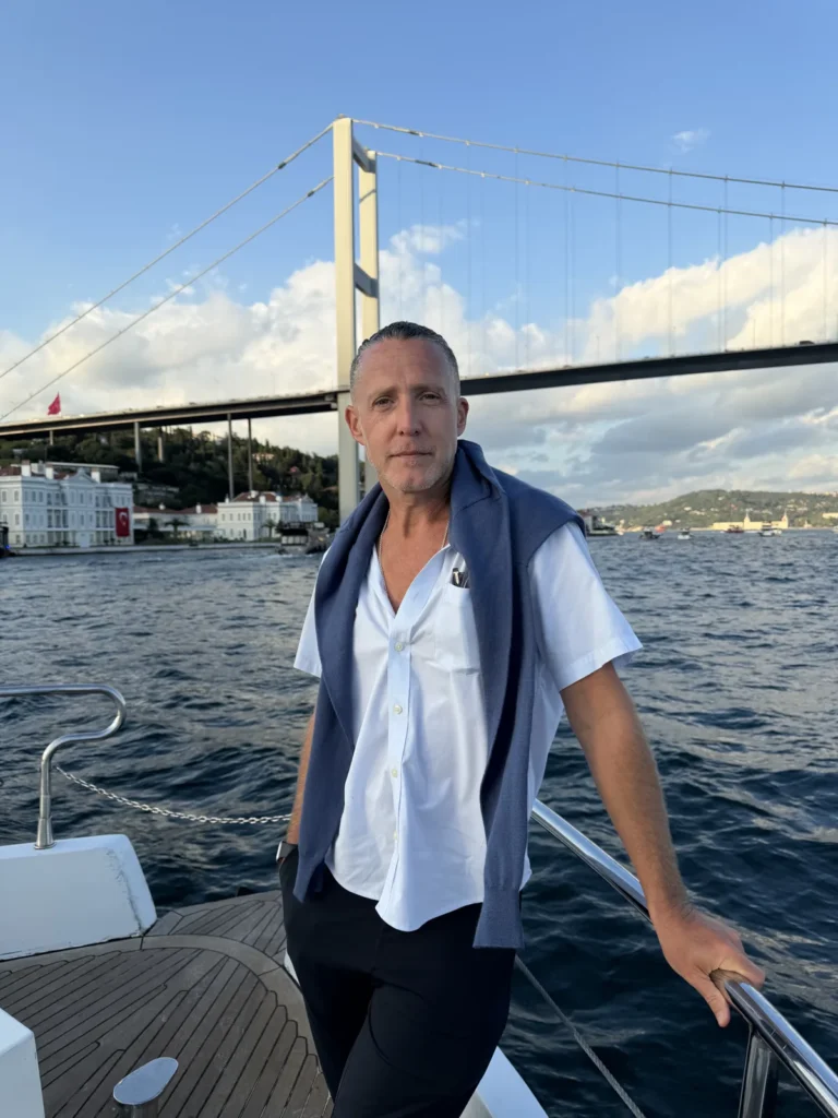 Daytime private Bosphorus boat with the Istanbul skyline behind
